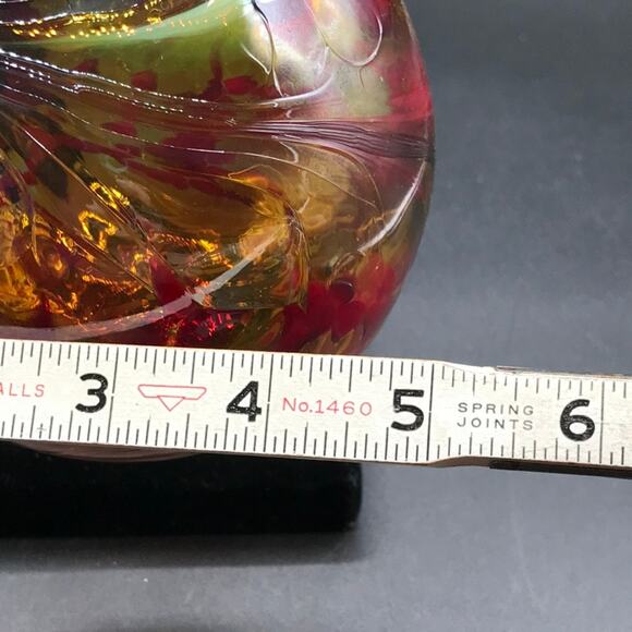 Hand Blown Glass Tear Drop Large Christmas Ornament Outdoor Orb 5" Diameter - Picture 6 of 6
